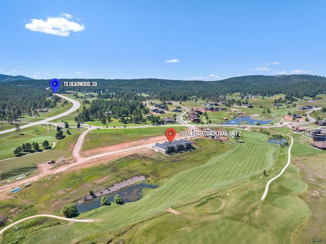 birds eye view of property featuring a mountain view