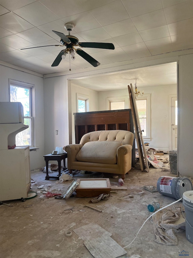 bedroom featuring ceiling fan