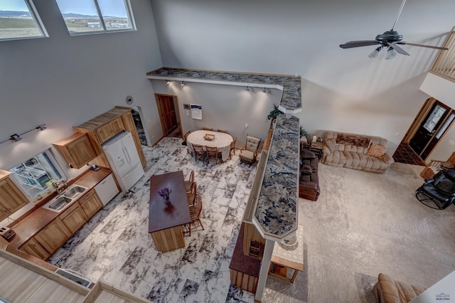 11845 N Haines Ave, Rapid City, SD 57701 - living area featuring a high ceiling and ceiling fan