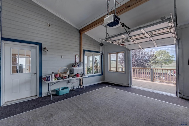 11845 N Haines Ave, Rapid City, SD 57701 - garage featuring wood walls and a garage door opener