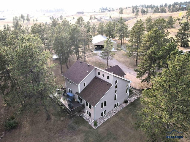 aerial view with a rural view