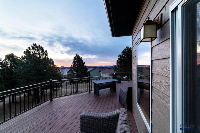 view of deck at dusk