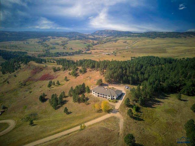 drone / aerial view with a rural view