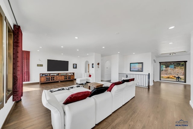 living room featuring hardwood / wood-style flooring