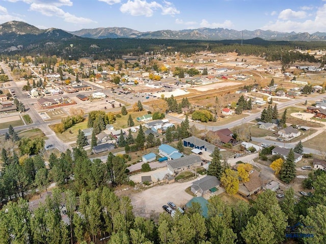 aerial view with a mountain view