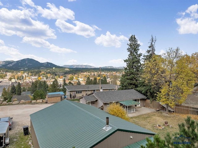 aerial view featuring a mountain view