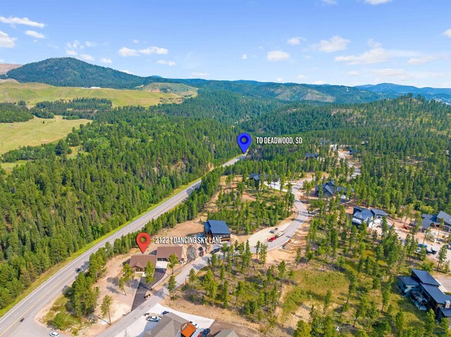 aerial view featuring a mountain view