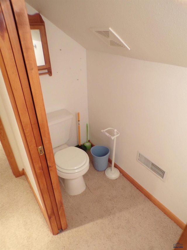 415 Spark St, Lead, SD 57754 - bathroom with toilet, baseboards, and lofted ceiling