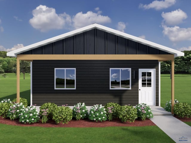 5638 Bridge Dr, Rapid City, SD 57703 - view of side of property with a yard and board and batten siding