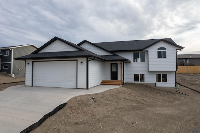 view of front of home with a garage