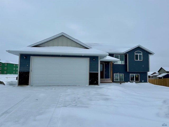 view of front of house with a garage