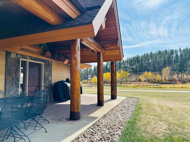 view of patio with grilling area