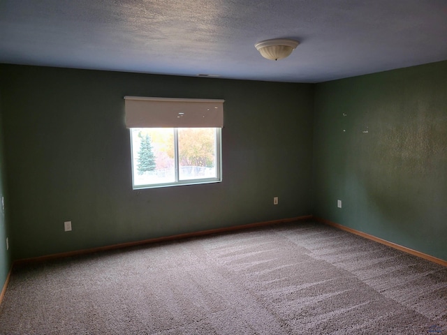 empty room featuring carpet floors and a textured ceiling