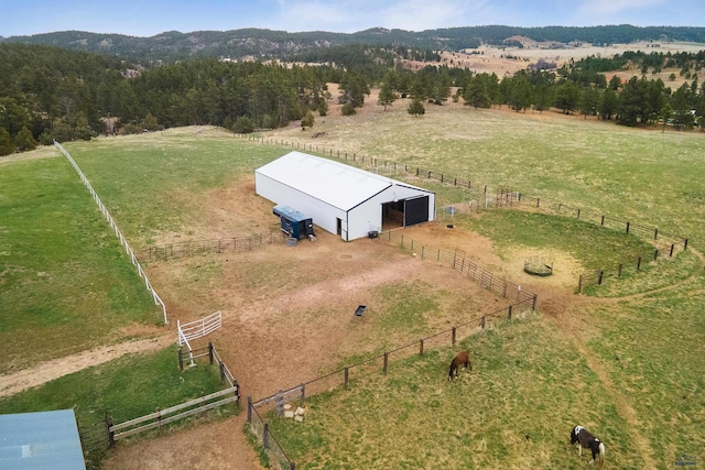 aerial view with a rural view and a mountain view