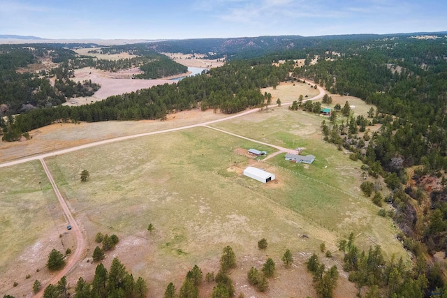 aerial view with a rural view