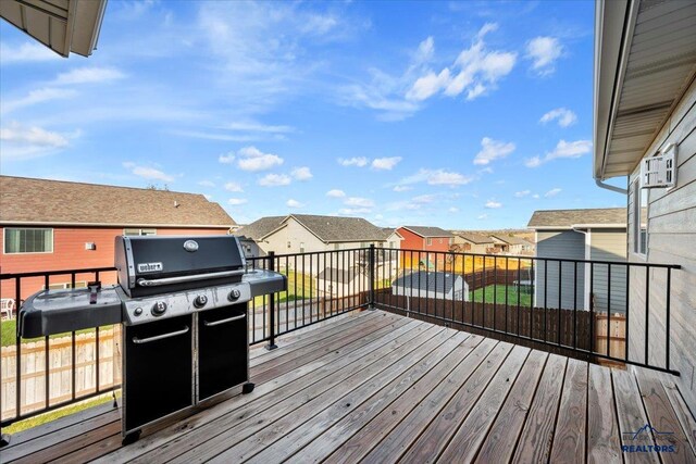 deck featuring area for grilling