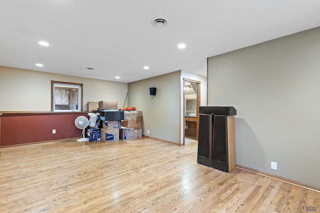 miscellaneous room featuring light hardwood / wood-style flooring