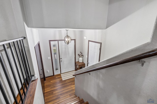 foyer with dark wood-type flooring