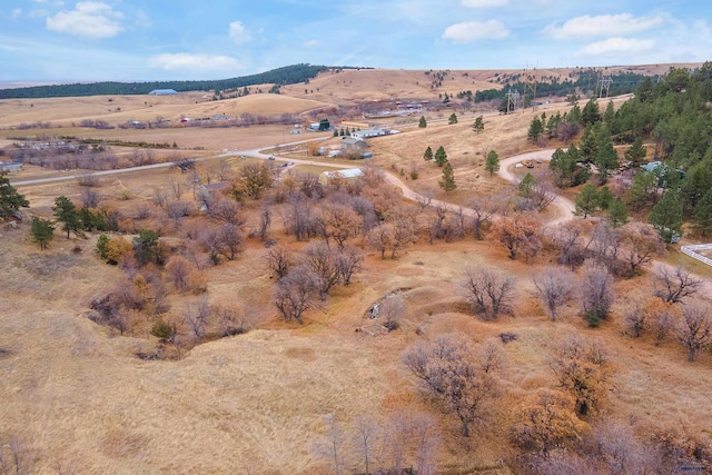 aerial view featuring a rural view