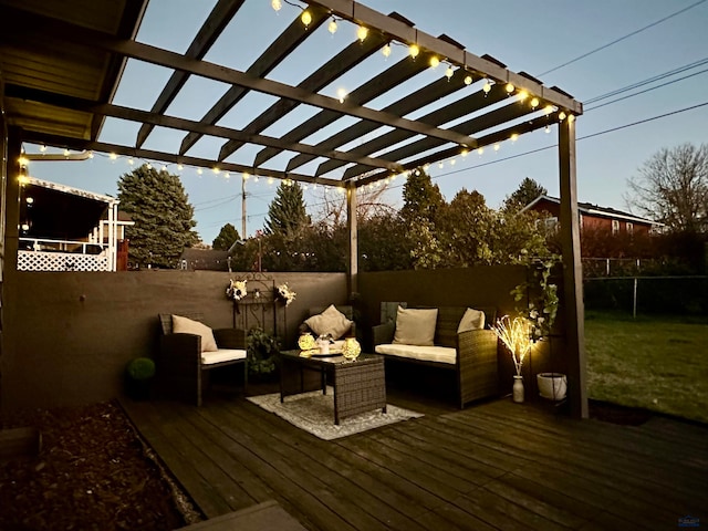 deck featuring an outdoor hangout area