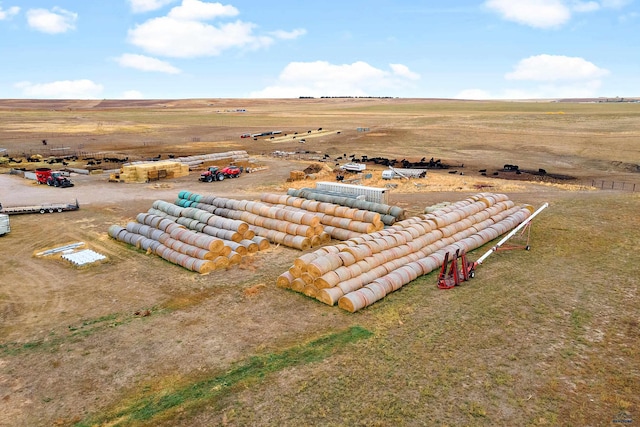 birds eye view of property featuring a rural view