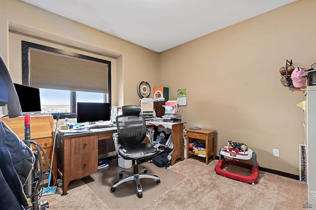 view of carpeted office