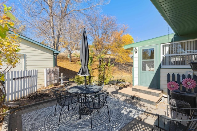 view of patio / terrace featuring central AC