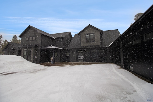 view of snow covered exterior