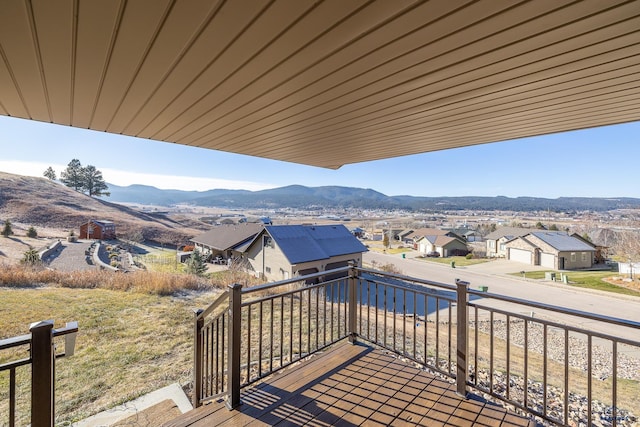 deck featuring a mountain view