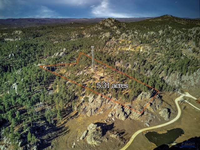 bird's eye view featuring a mountain view