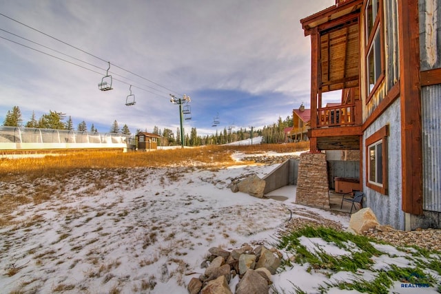 view of snowy yard