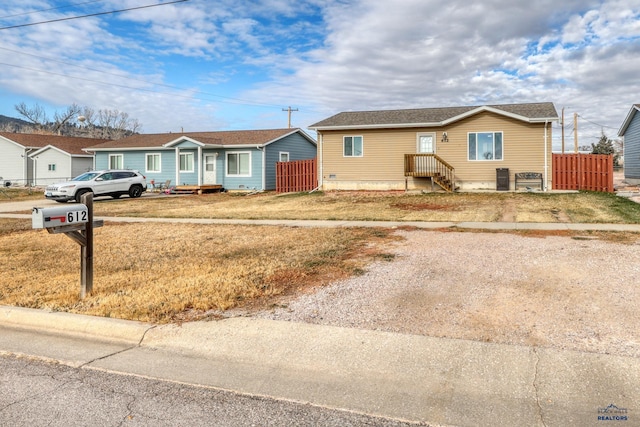 view of single story home