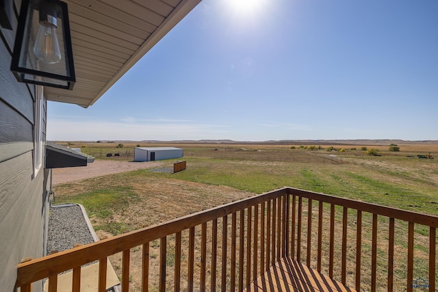 exterior space featuring a rural view