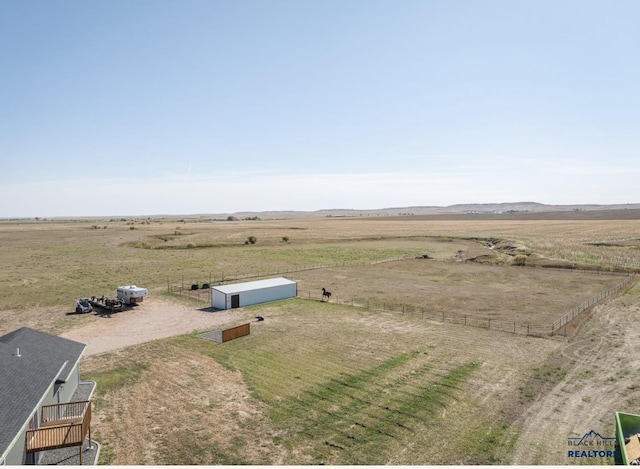 drone / aerial view with a rural view