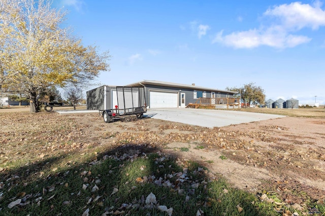 exterior space with a garage