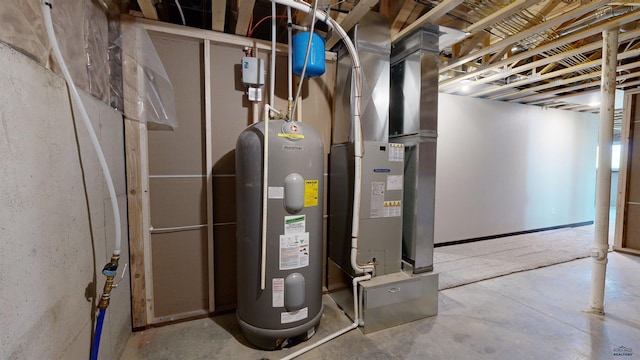 utilities with electric water heater and heating unit