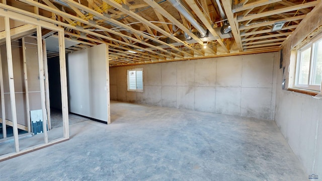 basement with plenty of natural light