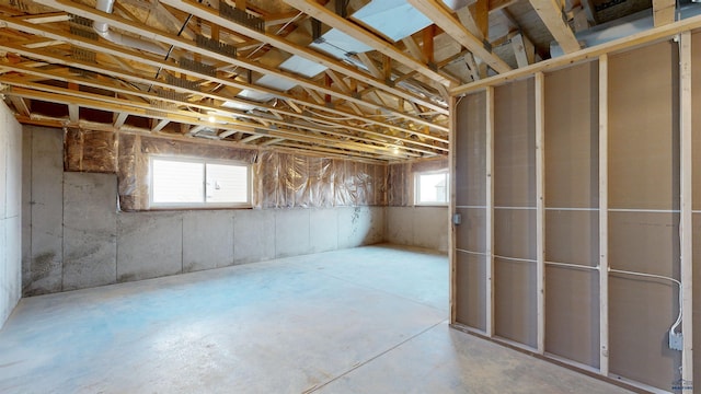 basement featuring a wealth of natural light