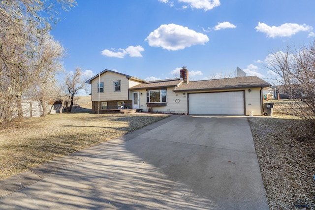 tri-level home with a garage