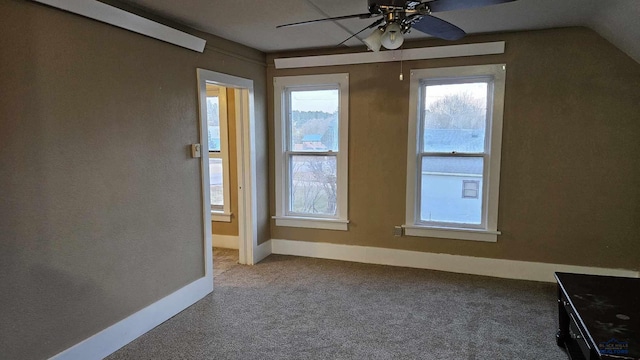 bonus room with carpet and ceiling fan