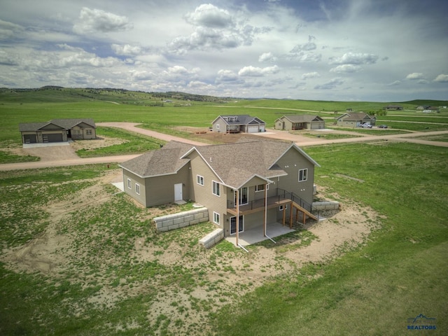 bird's eye view with a rural view