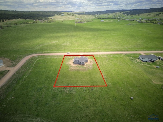 drone / aerial view featuring a rural view