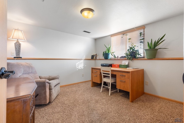 office featuring light colored carpet