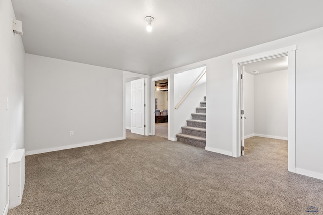 basement featuring carpet floors