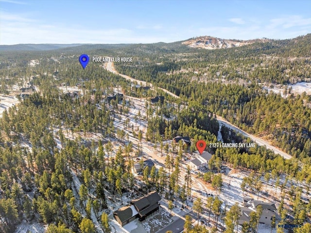 aerial view featuring a mountain view