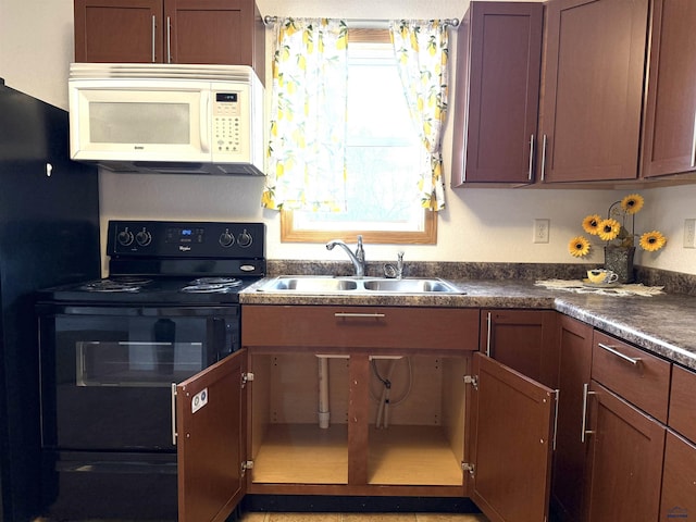 kitchen featuring sink and black appliances