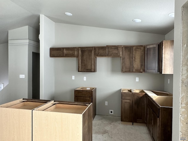 kitchen featuring lofted ceiling