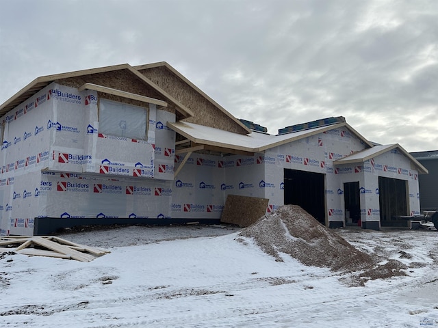 view of snow covered exterior