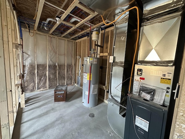 utility room featuring electric water heater