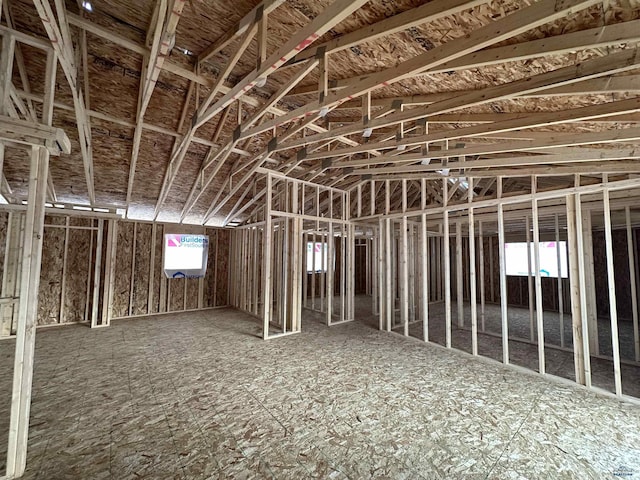 miscellaneous room featuring vaulted ceiling